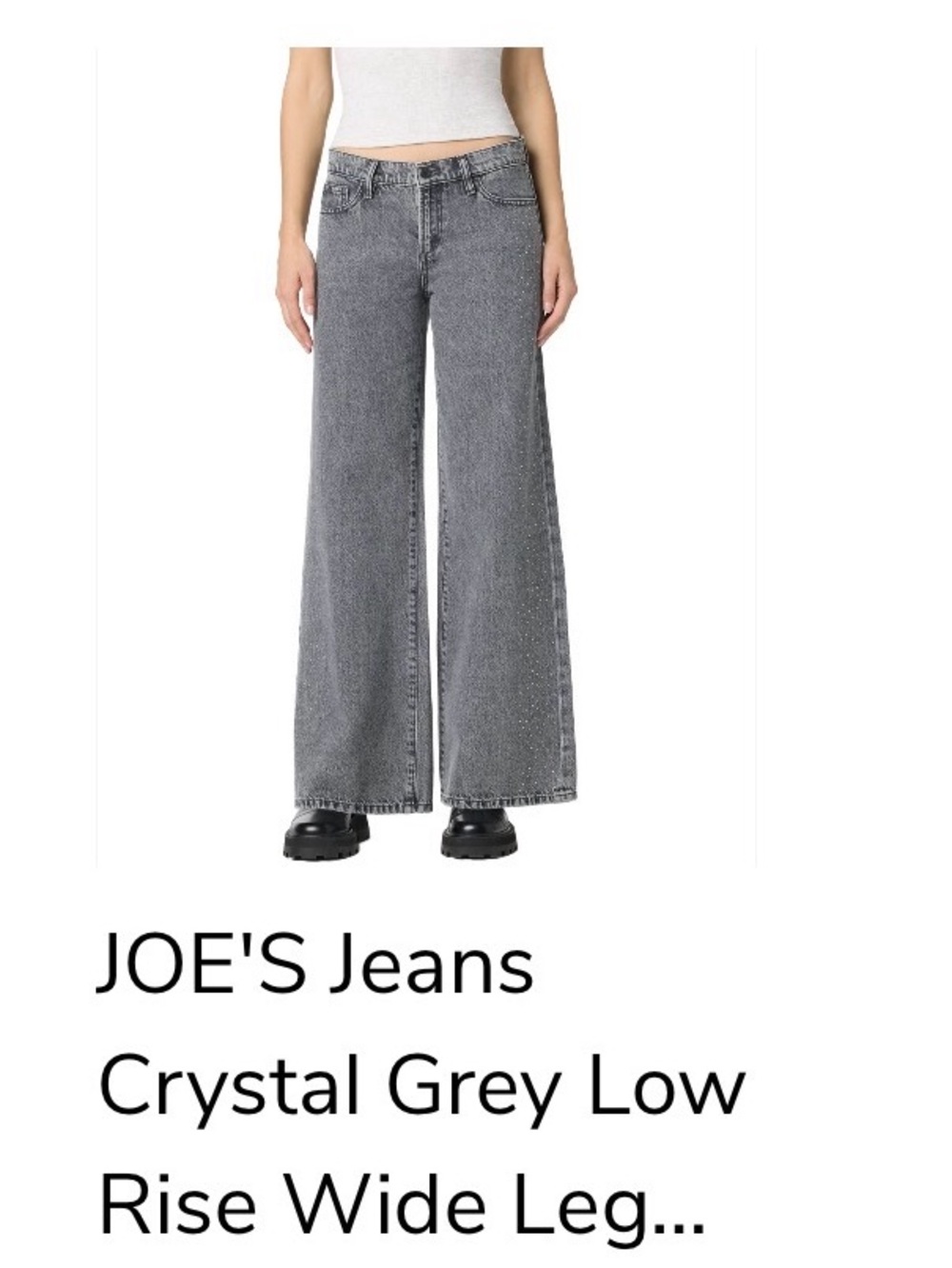 Joe's Jeans Crystal Grey Low Rise Wide Leg Jeans